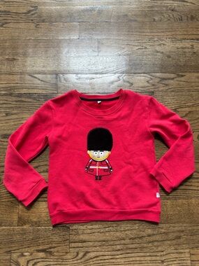 London Guard Red Sweatshirt Kid Size 7/8 Historic Royal Palaces Graphic Crewneck